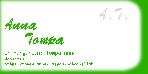 anna tompa business card